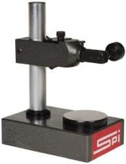 SPI - Cast Iron (Base), Rectangular Base, Comparator Gage Stand - 8" High, 6" Base Length x 3-7/8" Base Width x 2" Base Height, Includes Holder - Industrial Tool & Supply