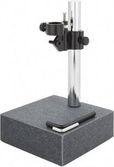 SPI - Granite, Rectangular Base, Comparator Gage Stand - 8" High, 6" Base Length x 6" Base Width x 2" Base Height, Includes Holder - Industrial Tool & Supply