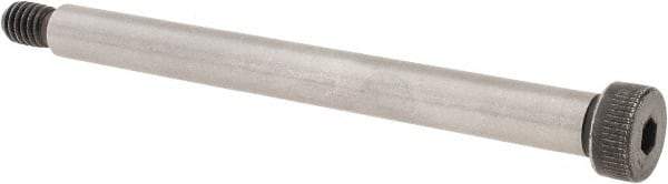 Made in USA - 3/8" Shoulder Diam x 4" Shoulder Length, 5/16-18 UNC, Hex Socket Shoulder Screw - 8 Alloy Steel, 0.543 to 0.562" Head Diam - Industrial Tool & Supply