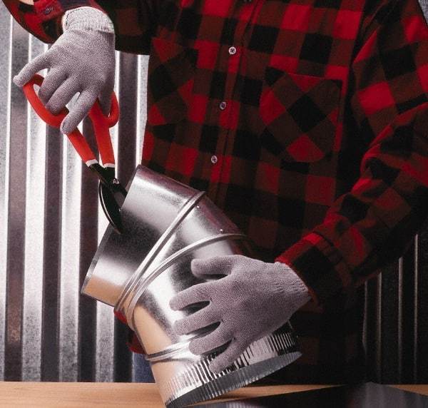SHOWA - Size XS (6), ANSI Cut Lvl 4, Puncture Lvl 0, Abrasion Lvl 1, Rubber Coated Cut Resistant Gloves - 8.2" Long, Fully Coated Coated, Thermax-Lined Knit/Dyneema/AlphaSan Lining, Knit Wrist, Light Gray/Blue, Ambidextrous - Industrial Tool & Supply