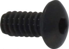 Made in USA - #4-40 UNC Hex Socket Drive, Button Screw - Alloy Steel, Black Oxide Finish, Fully Threaded, 1/4" Length Under Head - Industrial Tool & Supply