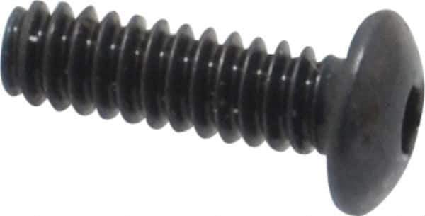Made in USA - #4-40 UNC Hex Socket Drive, Button Screw - Alloy Steel, Black Oxide Finish, Fully Threaded, 3/8" Length Under Head - Industrial Tool & Supply