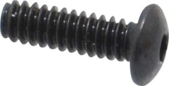Made in USA - #4-40 UNC Hex Socket Drive, Button Screw - Alloy Steel, Black Oxide Finish, Fully Threaded, 3/8" Length Under Head - Industrial Tool & Supply
