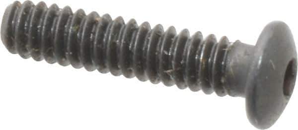 Made in USA - #4-40 UNC Hex Socket Drive, Button Screw - Alloy Steel, Black Oxide Finish, Fully Threaded, 1/2" Length Under Head - Industrial Tool & Supply