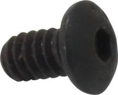 Made in USA - #6-32 UNC Hex Socket Drive, Button Screw - Alloy Steel, Black Oxide Finish, Fully Threaded, 1/4" Length Under Head - Industrial Tool & Supply