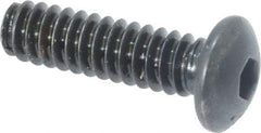Made in USA - #6-32 UNC Hex Socket Drive, Button Screw - Alloy Steel, Black Oxide Finish, Fully Threaded, 1/2" Length Under Head - Industrial Tool & Supply