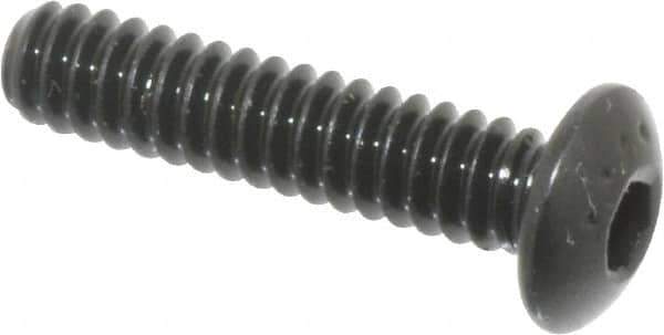 Made in USA - #6-32 UNC Hex Socket Drive, Button Screw - Alloy Steel, Black Oxide Finish, Fully Threaded, 5/8" Length Under Head - Industrial Tool & Supply