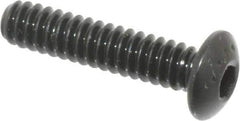 Made in USA - #6-32 UNC Hex Socket Drive, Button Screw - Alloy Steel, Black Oxide Finish, Fully Threaded, 5/8" Length Under Head - Industrial Tool & Supply