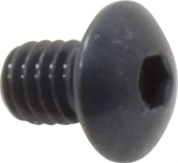 Made in USA - #8-32 UNC Hex Socket Drive, Button Screw - Alloy Steel, Black Oxide Finish, Fully Threaded, 1/4" Length Under Head - Industrial Tool & Supply