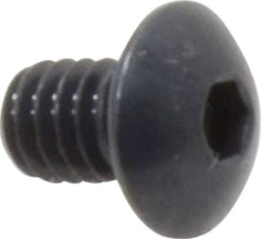 Made in USA - #8-32 UNC Hex Socket Drive, Button Screw - Alloy Steel, Black Oxide Finish, Fully Threaded, 1/4" Length Under Head - Industrial Tool & Supply