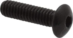 Made in USA - #8-32 UNC Hex Socket Drive, Button Screw - Alloy Steel, Black Oxide Finish, Fully Threaded, 5/8" Length Under Head - Industrial Tool & Supply