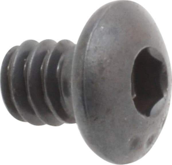 Made in USA - #10-24 UNC Hex Socket Drive, Button Screw - Alloy Steel, Black Oxide Finish, Fully Threaded, 1/4" Length Under Head - Industrial Tool & Supply