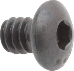Made in USA - #10-24 UNC Hex Socket Drive, Button Screw - Alloy Steel, Black Oxide Finish, Fully Threaded, 1/4" Length Under Head - Industrial Tool & Supply