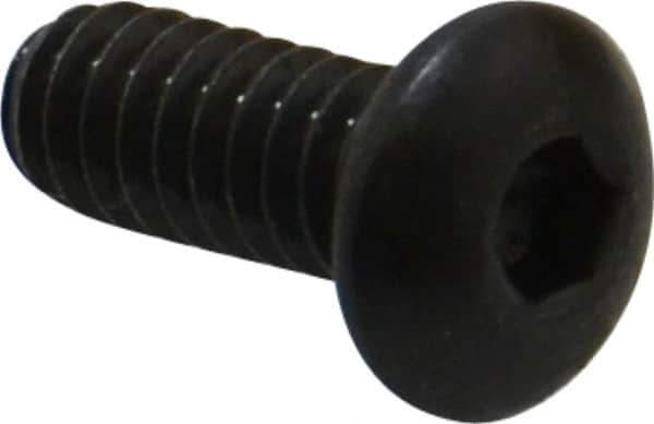 Made in USA - #10-24 UNC Hex Socket Drive, Button Screw - Alloy Steel, Black Oxide Finish, Fully Threaded, 1/2" Length Under Head - Industrial Tool & Supply