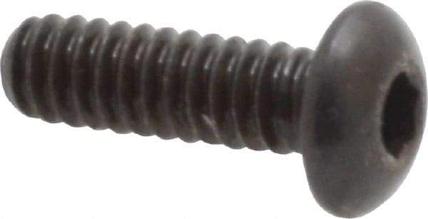 Made in USA - #10-24 UNC Hex Socket Drive, Button Screw - Alloy Steel, Black Oxide Finish, Fully Threaded, 5/8" Length Under Head - Industrial Tool & Supply