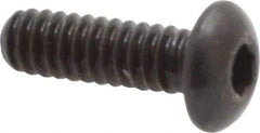 Made in USA - #10-24 UNC Hex Socket Drive, Button Screw - Alloy Steel, Black Oxide Finish, Fully Threaded, 5/8" Length Under Head - Industrial Tool & Supply