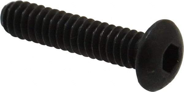 Made in USA - #10-24 UNC Hex Socket Drive, Button Screw - Alloy Steel, Black Oxide Finish, Fully Threaded, 7/8" Length Under Head - Industrial Tool & Supply