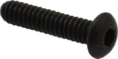 Made in USA - #10-24 UNC Hex Socket Drive, Button Screw - Alloy Steel, Black Oxide Finish, Fully Threaded, 7/8" Length Under Head - Industrial Tool & Supply