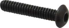 Made in USA - #10-24 UNC Hex Socket Drive, Button Screw - Alloy Steel, Black Oxide Finish, Fully Threaded, 1" Length Under Head - Industrial Tool & Supply