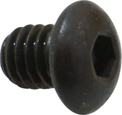 Made in USA - 5/16-18 UNC Hex Socket Drive, Button Screw - Alloy Steel, Black Oxide Finish, Fully Threaded, 3/8" Length Under Head - Industrial Tool & Supply