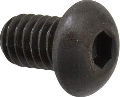 Made in USA - 5/16-18 UNC Hex Socket Drive, Button Screw - Alloy Steel, Black Oxide Finish, Fully Threaded, 1/2" Length Under Head - Industrial Tool & Supply