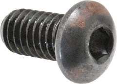 Made in USA - 5/16-18 UNC Hex Socket Drive, Button Screw - Alloy Steel, Black Oxide Finish, Fully Threaded, 5/8" Length Under Head - Industrial Tool & Supply