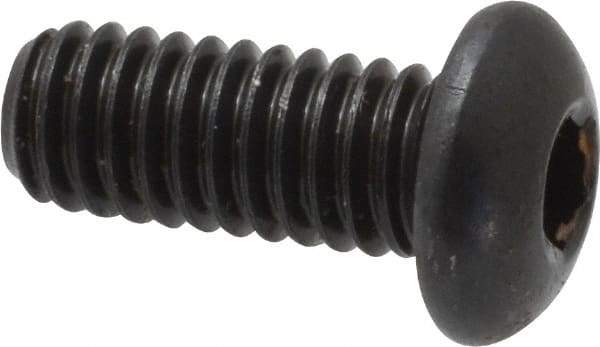 Made in USA - 5/16-18 UNC Hex Socket Drive, Button Screw - Alloy Steel, Black Oxide Finish, Fully Threaded, 3/4" Length Under Head - Industrial Tool & Supply