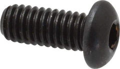Made in USA - 5/16-18 UNC Hex Socket Drive, Button Screw - Alloy Steel, Black Oxide Finish, Fully Threaded, 3/4" Length Under Head - Industrial Tool & Supply