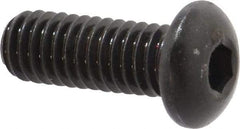 Made in USA - 5/16-18 UNC Hex Socket Drive, Button Screw - Alloy Steel, Black Oxide Finish, Fully Threaded, 7/8" Length Under Head - Industrial Tool & Supply