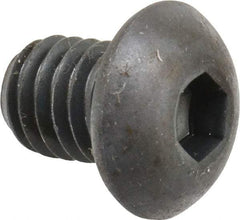 Made in USA - 3/8-16 UNC Hex Socket Drive, Button Screw - Alloy Steel, Black Oxide Finish, Fully Threaded, 1/2" Length Under Head - Industrial Tool & Supply