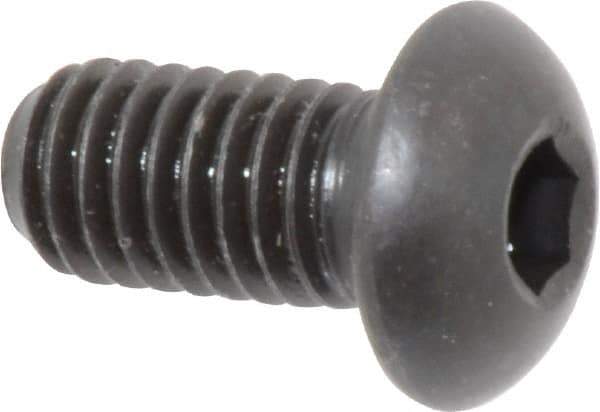 Made in USA - 3/8-16 UNC Hex Socket Drive, Button Screw - Alloy Steel, Black Oxide Finish, Fully Threaded, 3/4" Length Under Head - Industrial Tool & Supply