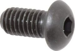 Made in USA - 3/8-16 UNC Hex Socket Drive, Button Screw - Alloy Steel, Black Oxide Finish, Fully Threaded, 3/4" Length Under Head - Industrial Tool & Supply