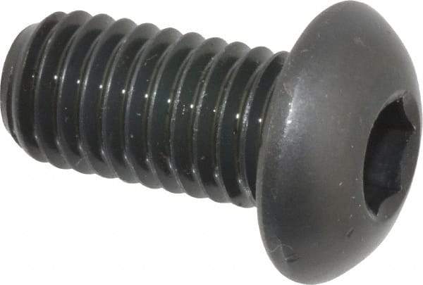 Made in USA - 1/2-13 UNC Hex Socket Drive, Button Screw - Alloy Steel, Black Oxide Finish, Fully Threaded, 1" Length Under Head - Industrial Tool & Supply