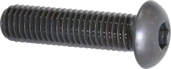 Made in USA - 1/2-13 UNC Hex Socket Drive, Button Screw - Alloy Steel, Black Oxide Finish, Fully Threaded, 2" Length Under Head - Industrial Tool & Supply