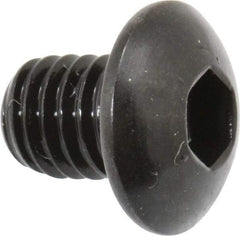 Made in USA - #10-32 UNF Hex Socket Drive, Button Screw - Alloy Steel, Black Oxide Finish, Fully Threaded, 1/4" Length Under Head - Industrial Tool & Supply