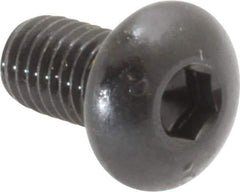 Made in USA - #10-32 UNF Hex Socket Drive, Button Screw - Alloy Steel, Black Oxide Finish, Fully Threaded, 3/8" Length Under Head - Industrial Tool & Supply