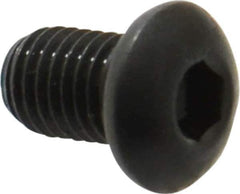 Made in USA - 1/4-28 UNF Hex Socket Drive, Button Screw - Alloy Steel, Black Oxide Finish, Fully Threaded, 3/8" Length Under Head - Industrial Tool & Supply