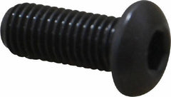 Made in USA - 1/4-28 UNF Hex Socket Drive, Button Screw - Alloy Steel, Black Oxide Finish, Fully Threaded, 5/8" Length Under Head - Industrial Tool & Supply