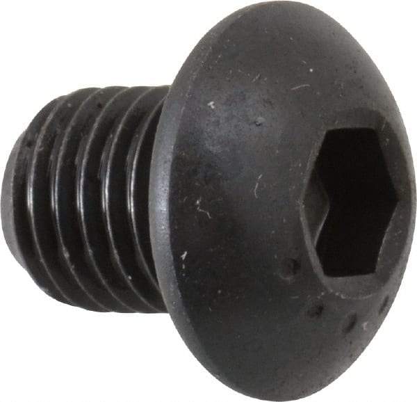 Made in USA - 5/16-24 UNF Hex Socket Drive, Button Screw - Alloy Steel, Black Oxide Finish, Fully Threaded, 3/8" Length Under Head - Industrial Tool & Supply