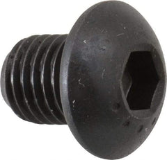 Made in USA - 5/16-24 UNF Hex Socket Drive, Button Screw - Alloy Steel, Black Oxide Finish, Fully Threaded, 3/8" Length Under Head - Industrial Tool & Supply