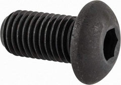 Made in USA - 5/16-24 UNF Hex Socket Drive, Button Screw - Alloy Steel, Black Oxide Finish, Fully Threaded, 5/8" Length Under Head - Industrial Tool & Supply