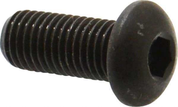 Made in USA - 5/16-24 UNF Hex Socket Drive, Button Screw - Alloy Steel, Black Oxide Finish, Fully Threaded, 3/4" Length Under Head - Industrial Tool & Supply