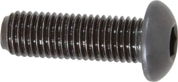 Made in USA - 5/16-24 UNF Hex Socket Drive, Button Screw - Alloy Steel, Black Oxide Finish, Fully Threaded, 1" Length Under Head - Industrial Tool & Supply