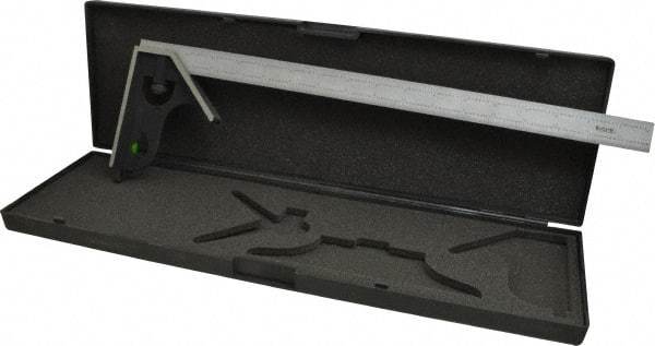 SPI - 2 Piece, 18" Combination Square Set - 1/32 & 1/64" (English/Metric) Graduation, Hardened Steel Blade, Cast Iron Square Head - Industrial Tool & Supply