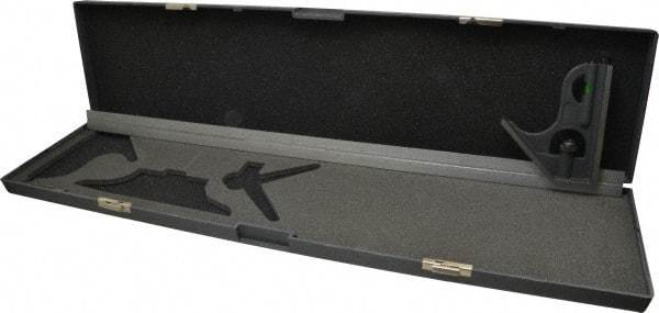 SPI - 2 Piece, 24" Combination Square Set - 1/16, 1/32, 1/64 & 1/8" (4R) Graduation, Hardened Steel Blade, Cast Iron Square Head - Industrial Tool & Supply