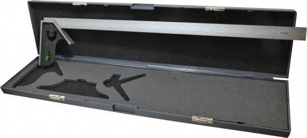 SPI - 2 Piece, 24" Combination Square Set - 1/32 & 1/64" (English/Metric) Graduation, Hardened Steel Blade, Cast Iron Square Head - Industrial Tool & Supply