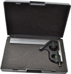 SPI - 2 Piece, 6" Combination Square Set - 1/100, 1/32, 1/50 & 1/64" (16R) Graduation, Hardened Steel Blade, Cast Iron Square Head - Industrial Tool & Supply