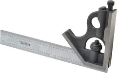 SPI - 2 Piece, 6" Combination Square Set - 1/32 & 1/64" (English/Metric) Graduation, Hardened Steel Blade, Cast Iron Square Head - Industrial Tool & Supply