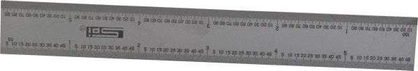 SPI - 6 Inch Long Blade, 16R Graduation Combination Square Blade - Baked Enamel Coated, 1/100, 1/64, 1/50 and 1/32 Inch Graduation - Industrial Tool & Supply