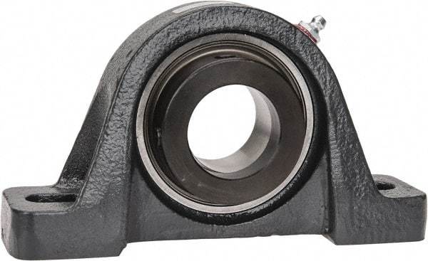 Browning - 1-1/2" ID, 7-1/8" OAL x 4" OAH Pillow Block - 4,467 Lb Static Cap, 7,340 Lb Dyn Cap, 5-3/8" Btw Mnt Hole Ctrs, 2" Base-to-Ctr Ht, Cast Iron - Industrial Tool & Supply